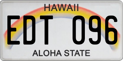 HI license plate EDT096