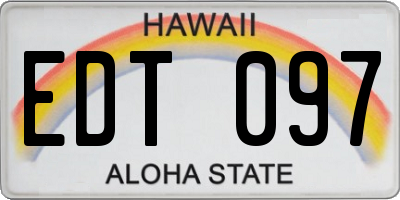 HI license plate EDT097