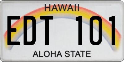 HI license plate EDT101