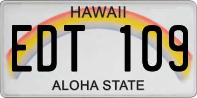 HI license plate EDT109