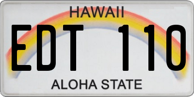 HI license plate EDT110