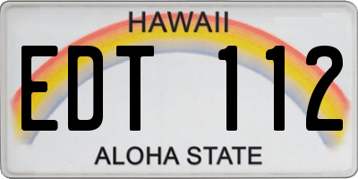 HI license plate EDT112