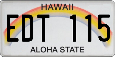 HI license plate EDT115