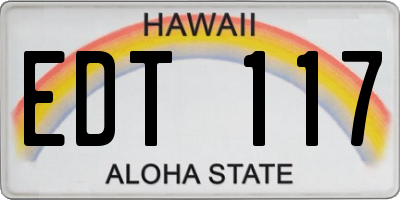 HI license plate EDT117