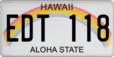 HI license plate EDT118