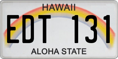 HI license plate EDT131