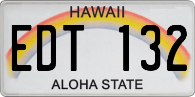 HI license plate EDT132