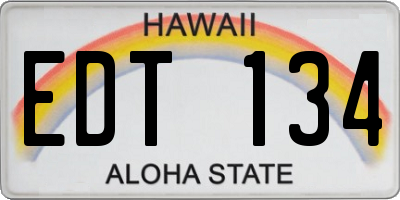 HI license plate EDT134