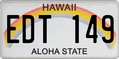 HI license plate EDT149