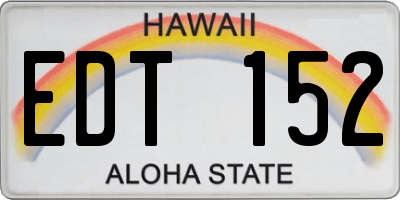 HI license plate EDT152