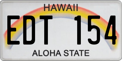 HI license plate EDT154
