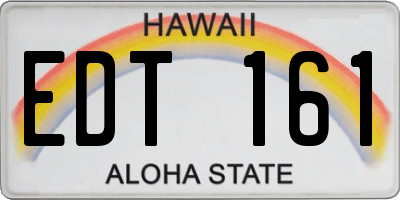 HI license plate EDT161