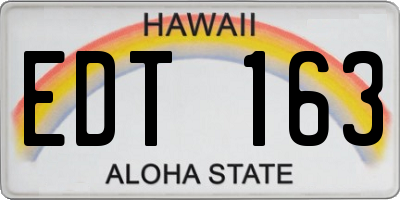 HI license plate EDT163