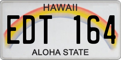 HI license plate EDT164
