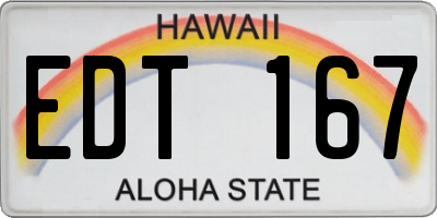 HI license plate EDT167