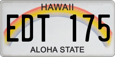 HI license plate EDT175