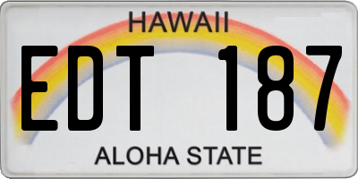 HI license plate EDT187