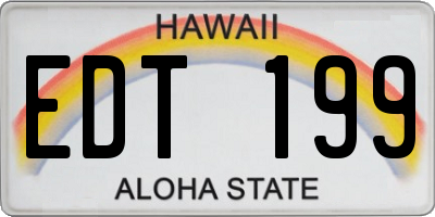 HI license plate EDT199