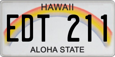 HI license plate EDT211