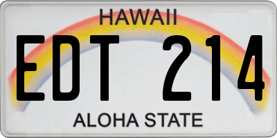 HI license plate EDT214