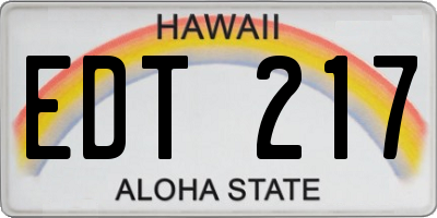 HI license plate EDT217