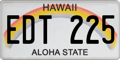 HI license plate EDT225