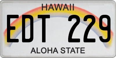 HI license plate EDT229