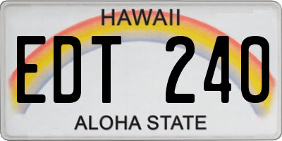 HI license plate EDT240