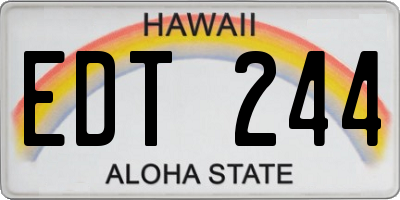 HI license plate EDT244