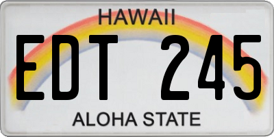 HI license plate EDT245
