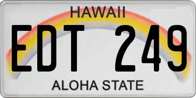 HI license plate EDT249
