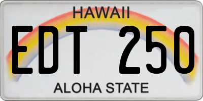 HI license plate EDT250