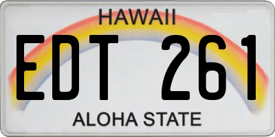 HI license plate EDT261