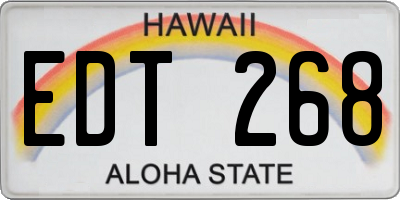 HI license plate EDT268