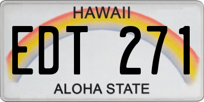 HI license plate EDT271