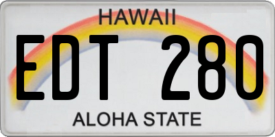 HI license plate EDT280