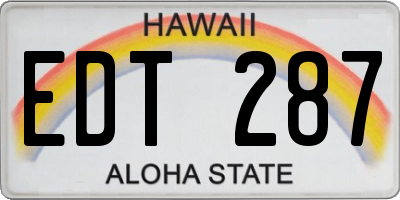 HI license plate EDT287
