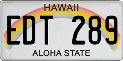 HI license plate EDT289