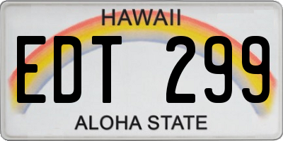 HI license plate EDT299