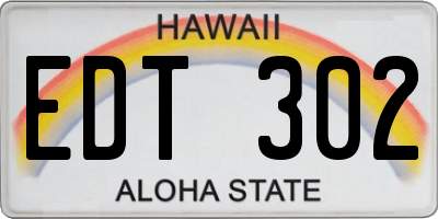 HI license plate EDT302