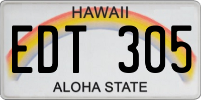 HI license plate EDT305