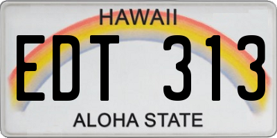 HI license plate EDT313