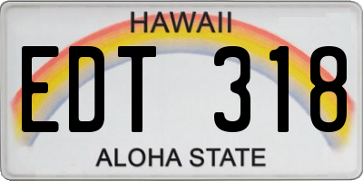 HI license plate EDT318
