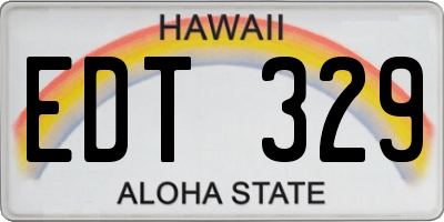 HI license plate EDT329