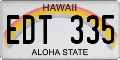 HI license plate EDT335