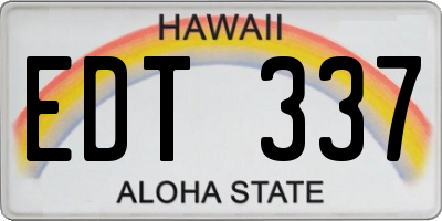 HI license plate EDT337