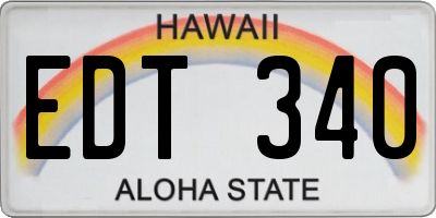 HI license plate EDT340