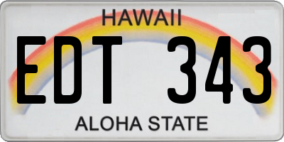 HI license plate EDT343