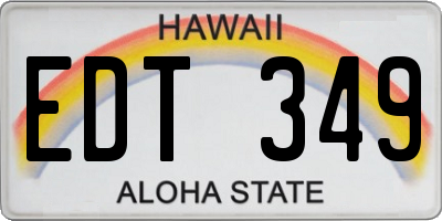 HI license plate EDT349