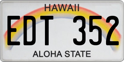 HI license plate EDT352
